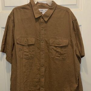 Old Navy Men's Tan Casual Button Down Shirt